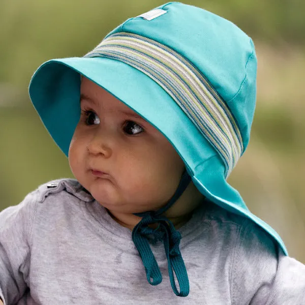 Firefighter UV Sun Hat in 100% Organic Cotton - Stripes (6-12m) *Last ones