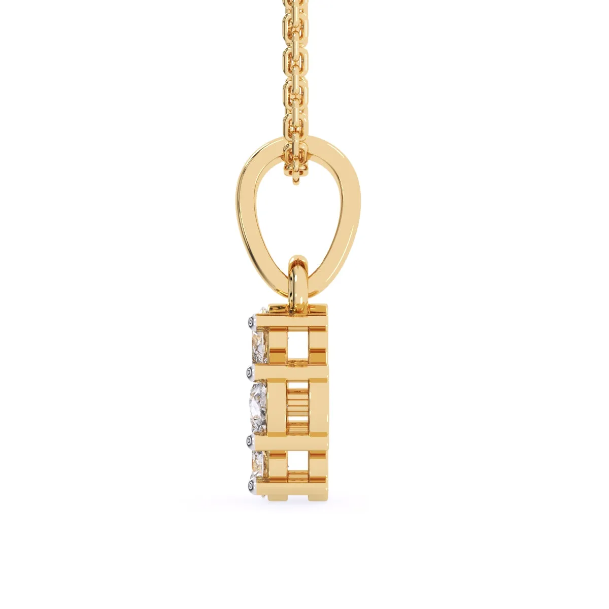 Four Pear Lab Grown Diamond Dainty Birthday Gift Pendant