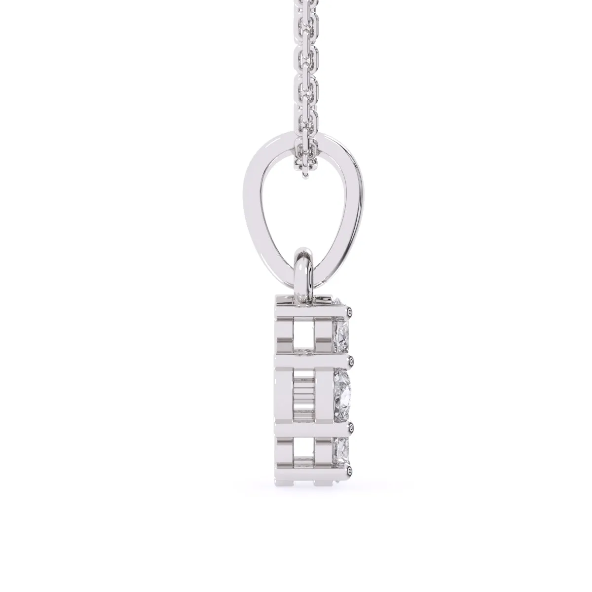 Four Pear Lab Grown Diamond Dainty Birthday Gift Pendant