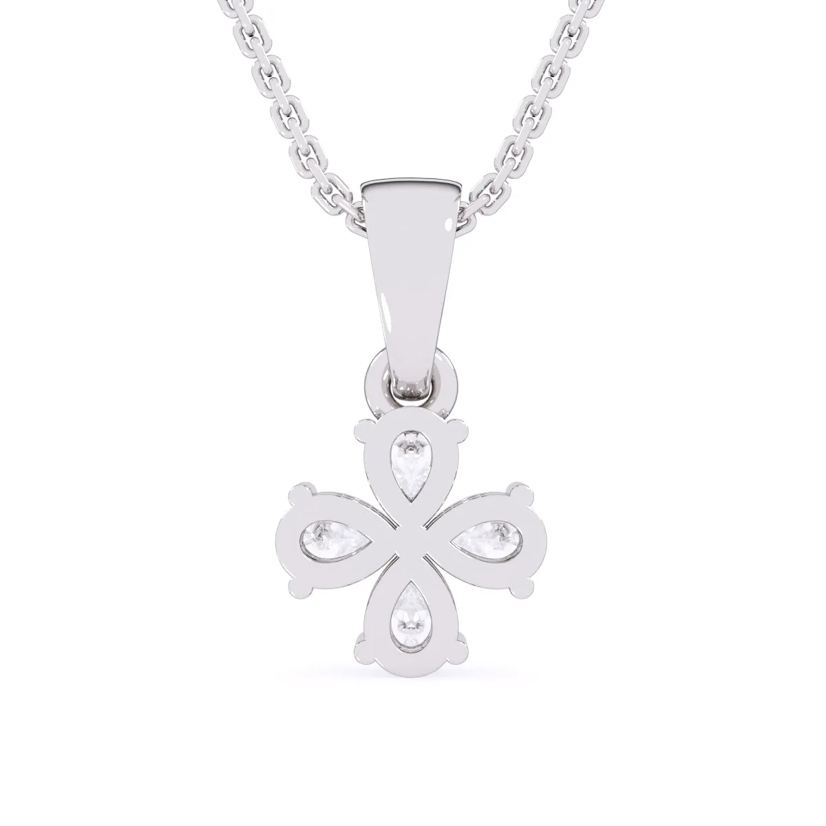 Four Pear Lab Grown Diamond Dainty Birthday Gift Pendant