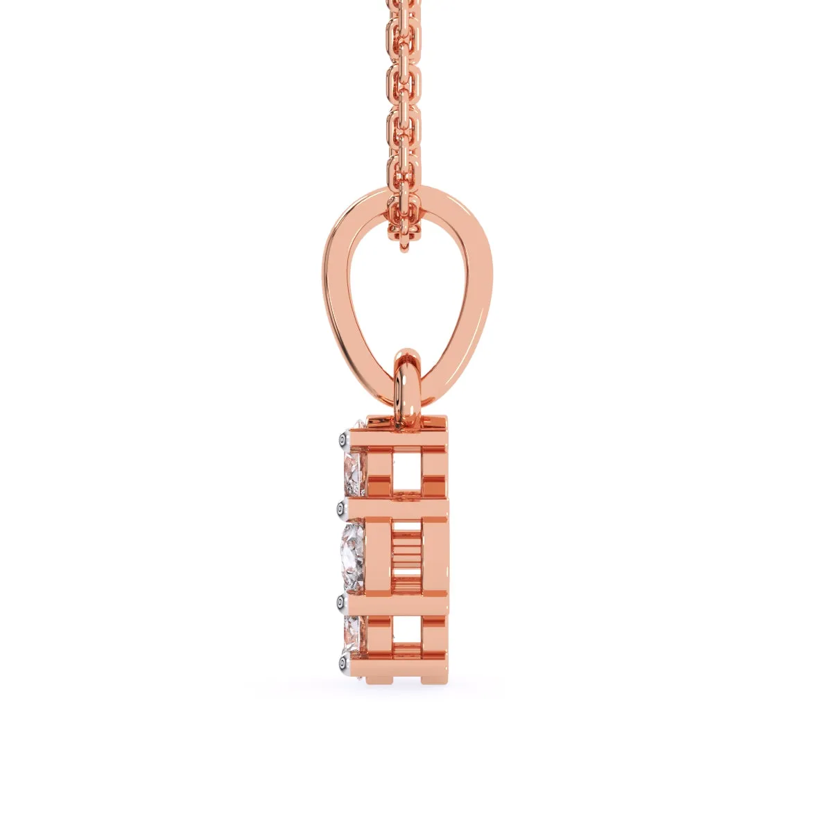 Four Pear Lab Grown Diamond Dainty Birthday Gift Pendant