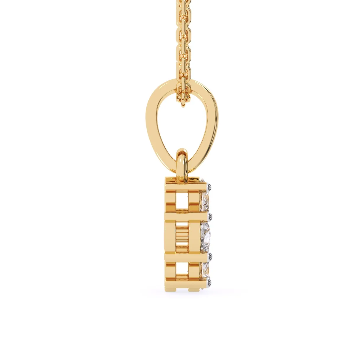 Four Pear Lab Grown Diamond Dainty Birthday Gift Pendant