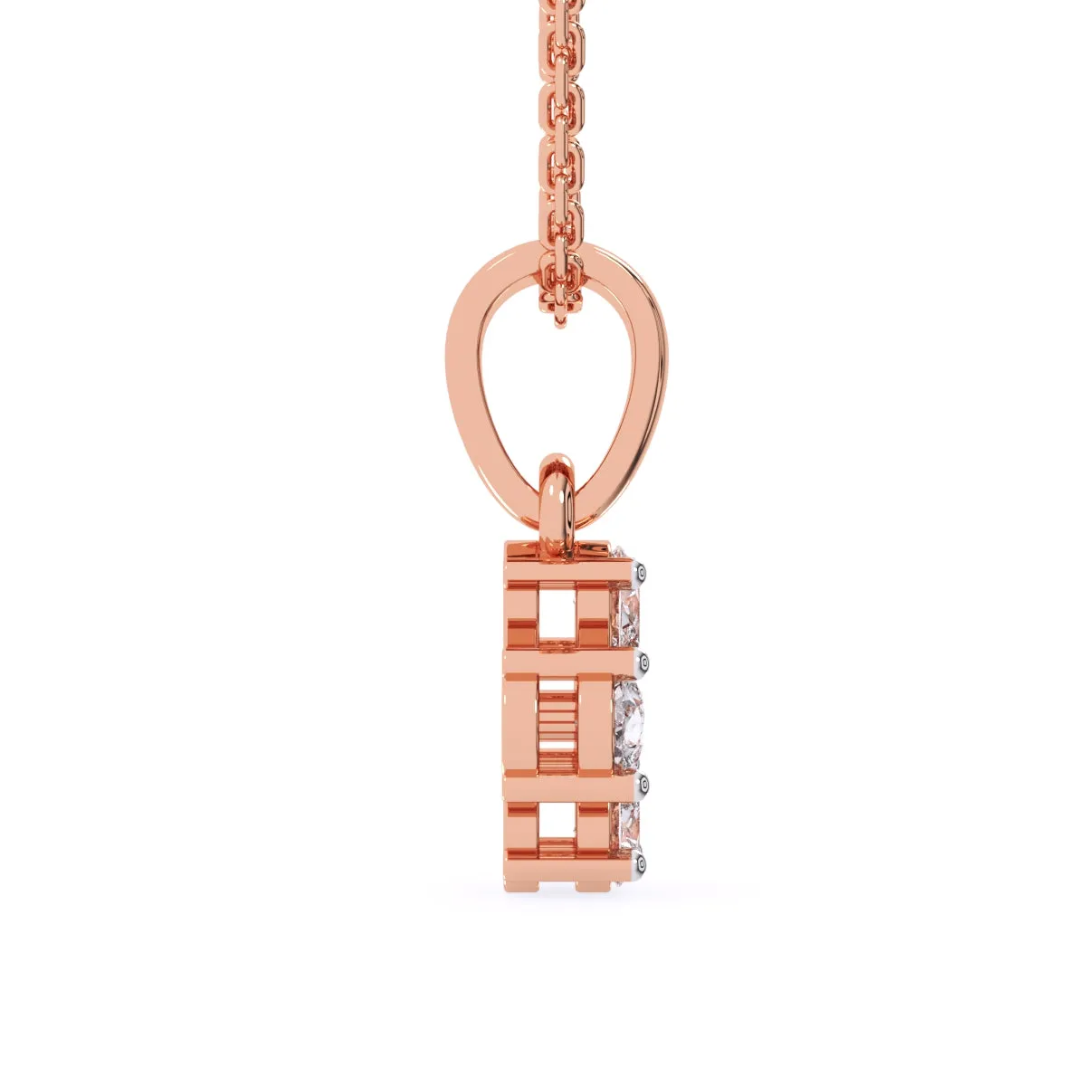 Four Pear Lab Grown Diamond Dainty Birthday Gift Pendant