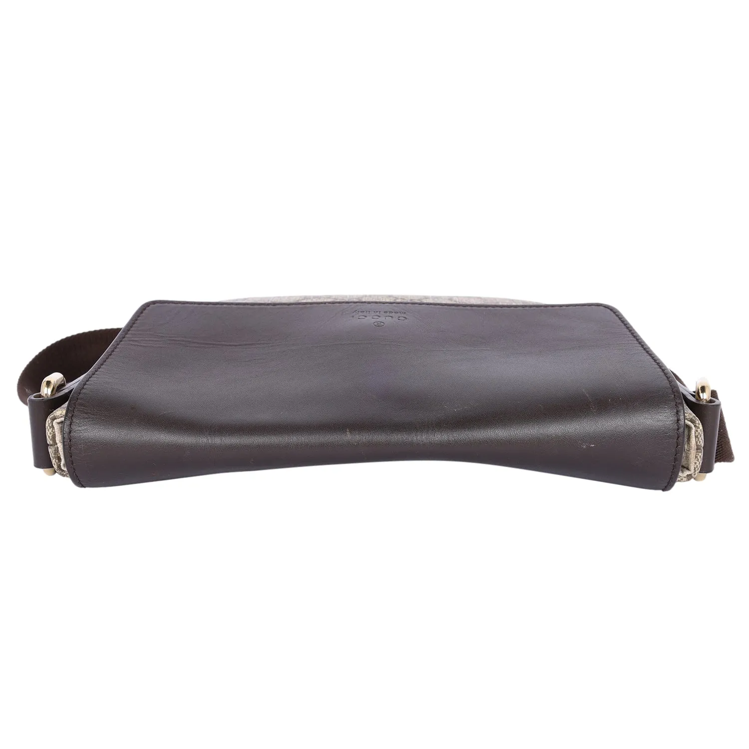 GG Supreme Monogram Selleria Calfskin Satchel Messenger Bag