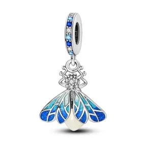Glow-in-the-dark Blue Firefly Dangle Charm