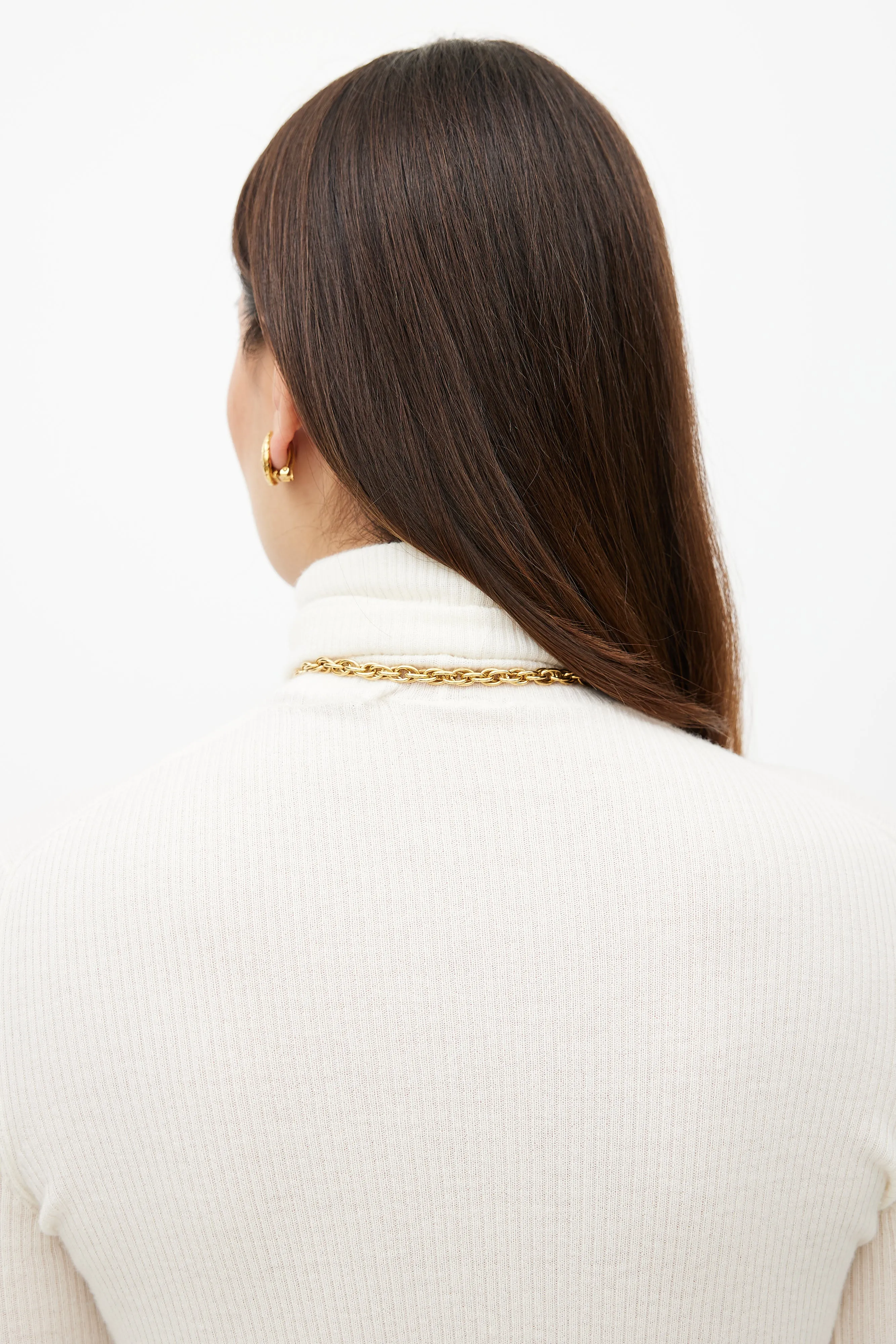 Gold Crystal Chainlink Coin Pendant Necklace