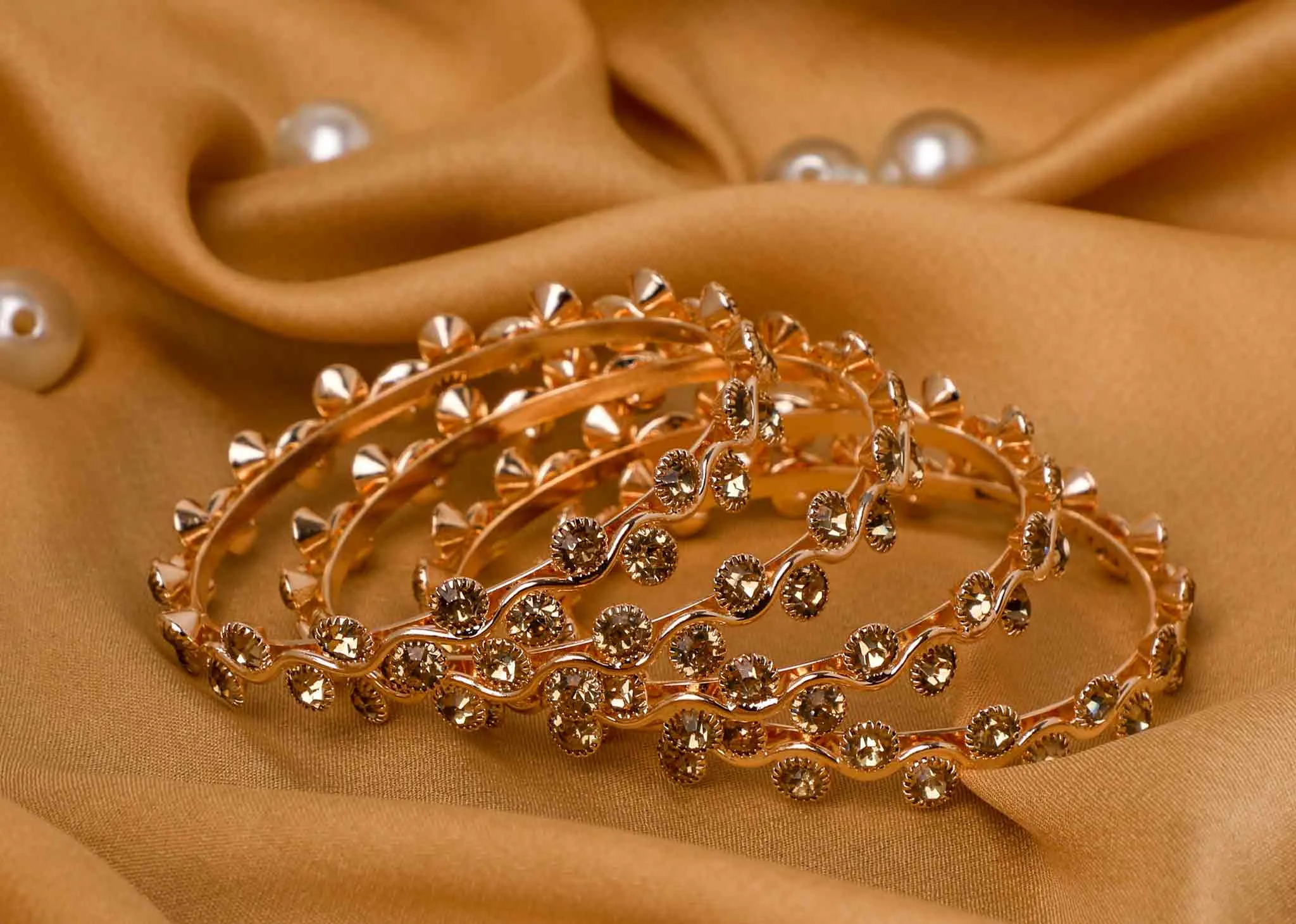 Golden Stone And Gold Plated Bracelet For Women