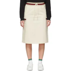 Gucci Off-White Canvas Panama Skirt