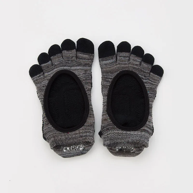 Heather Toe Footie Grip Socks With Power Pads