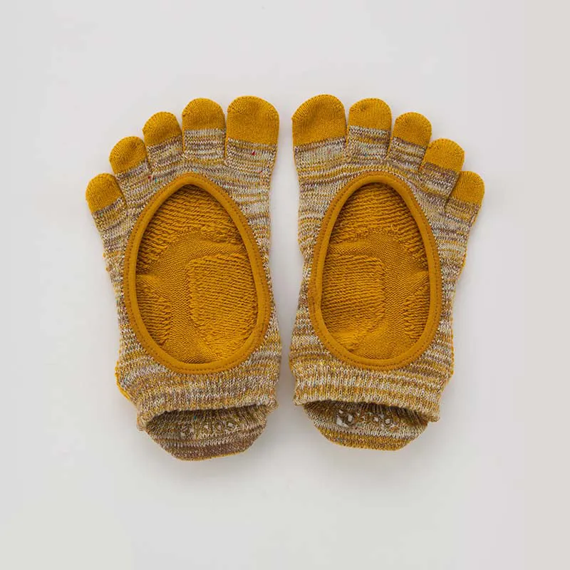 Heather Toe Footie Grip Socks With Power Pads