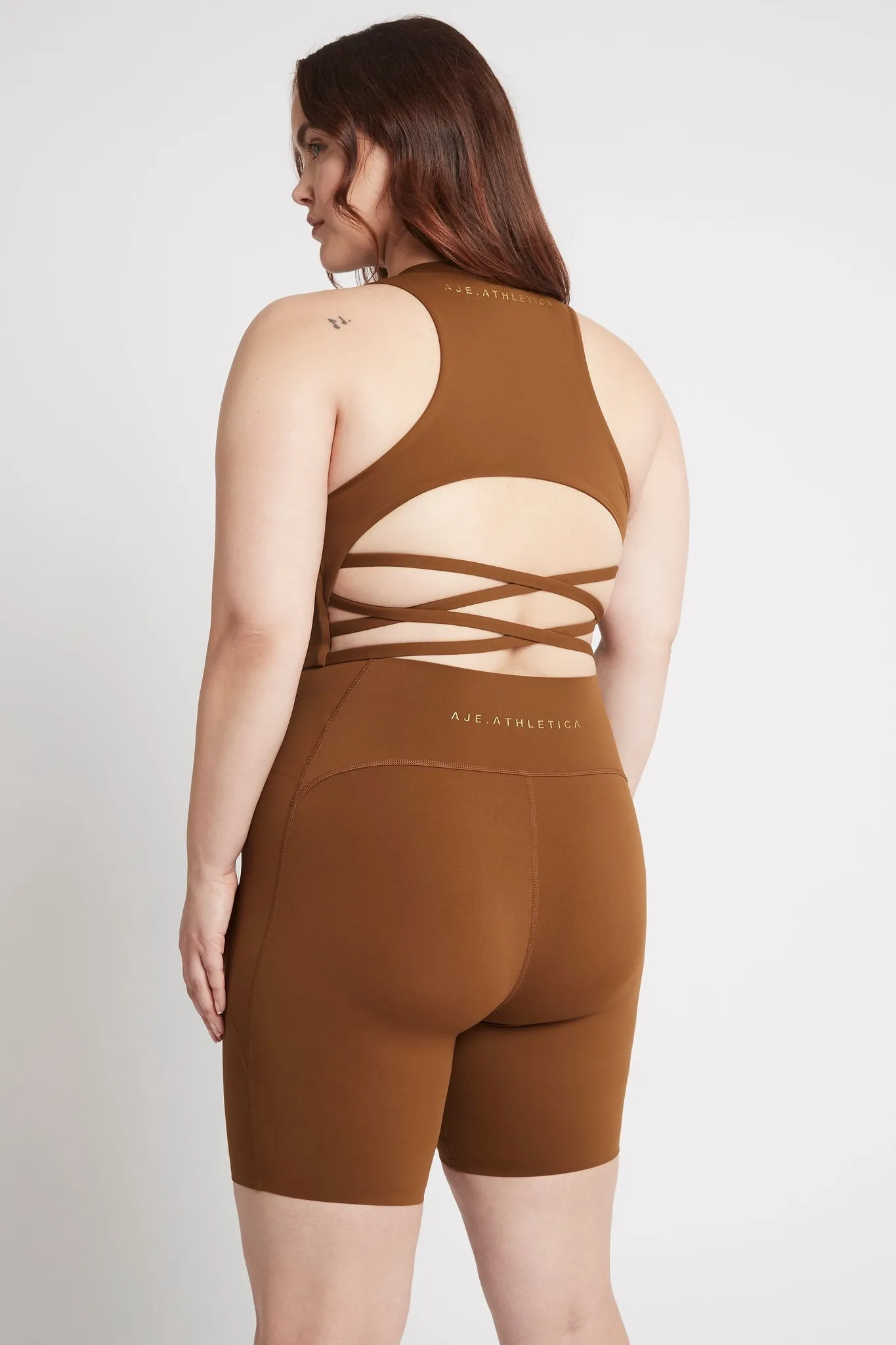 High Rise Mid Length Embossed Bike Short 615