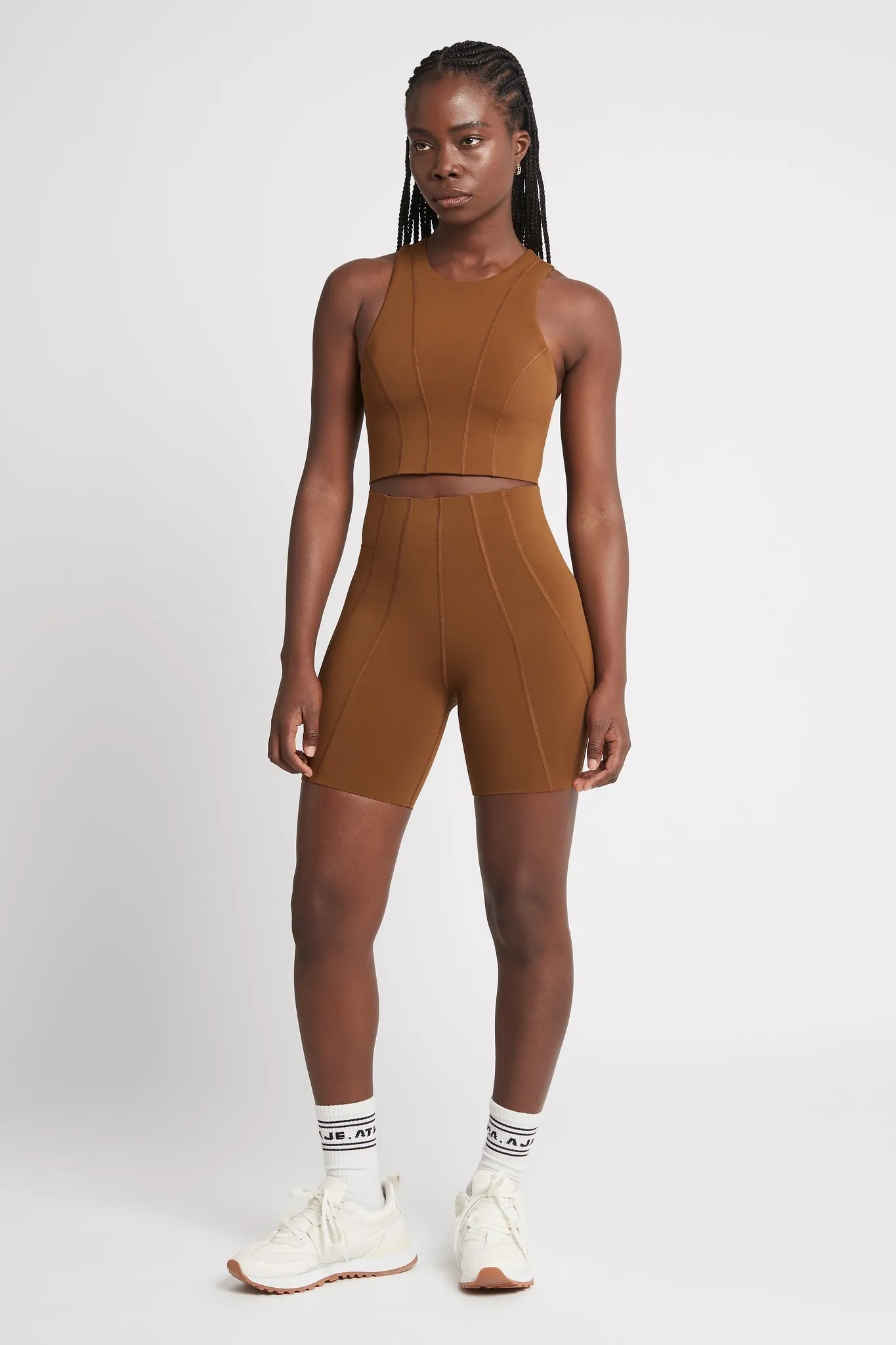 High Rise Mid Length Embossed Bike Short 615