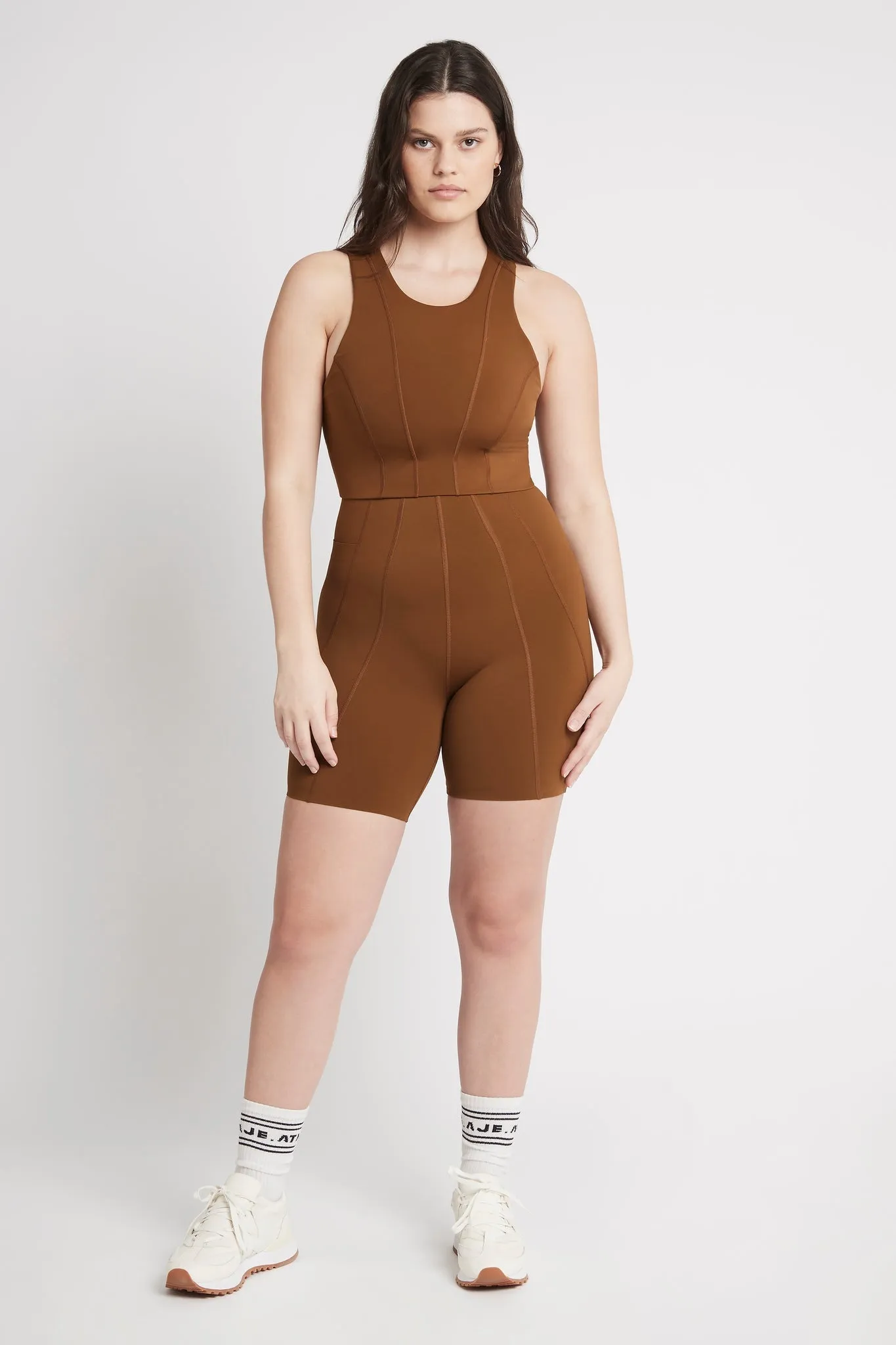 High Rise Mid Length Embossed Bike Short 615