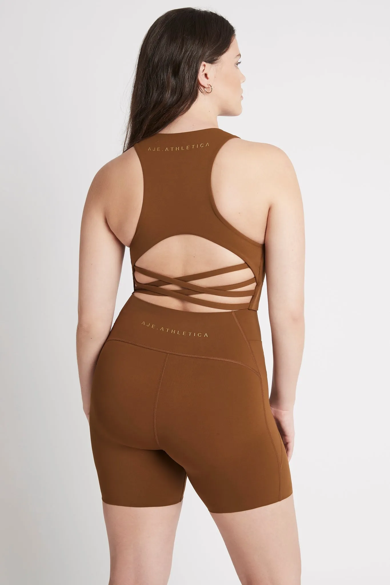High Rise Mid Length Embossed Bike Short 615