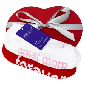 I am a great mom™   I love you – forever™ socks in red heart box