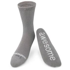 I am awesome® grey crew socks