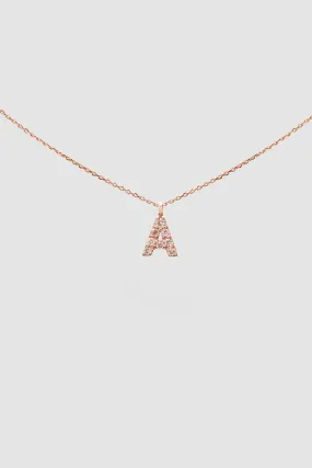 IN STOCK DIAMOND INITIAL NECKLACE ROSE GOLD