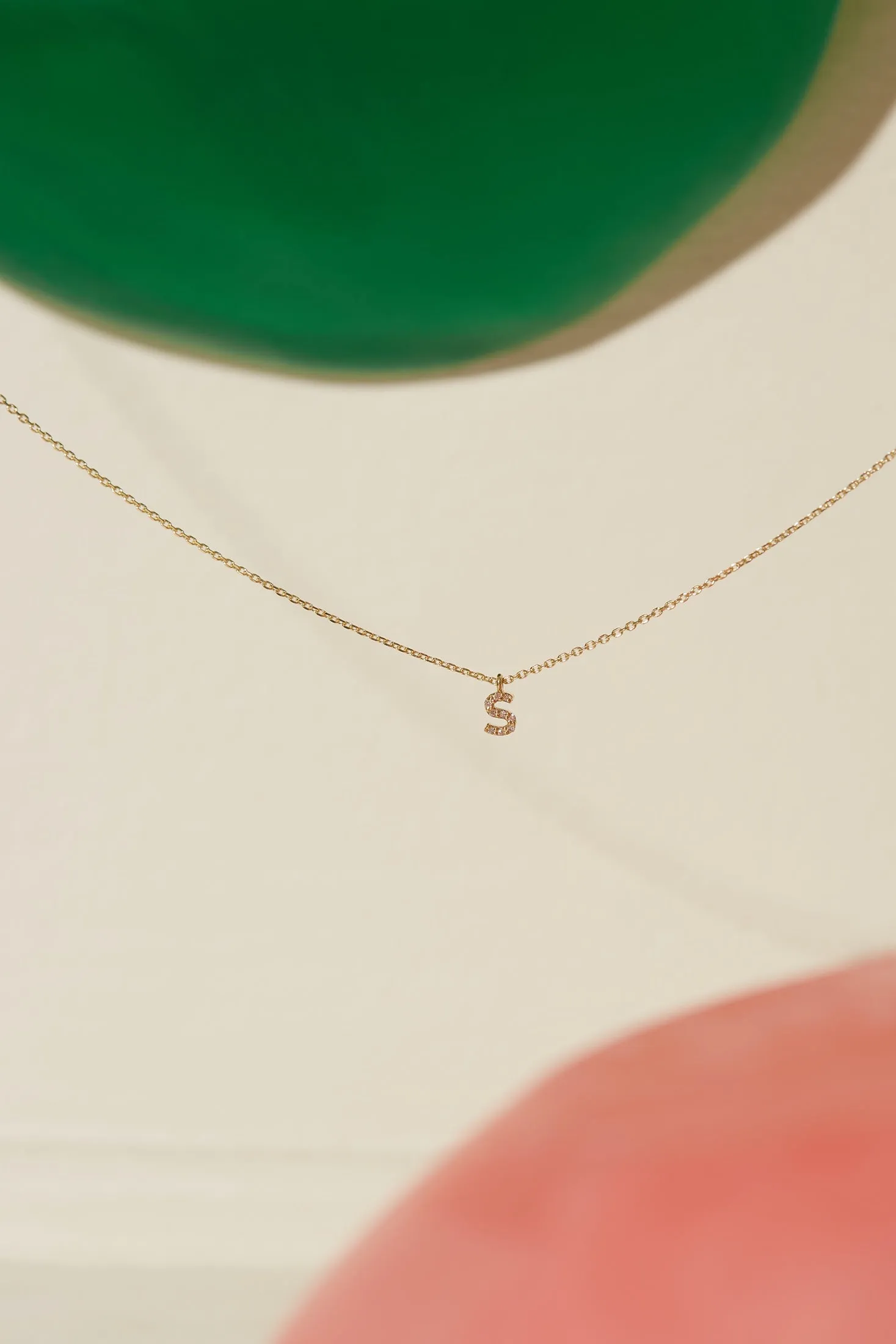 IN STOCK DIAMOND INITIAL NECKLACE ROSE GOLD