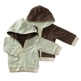 Infant Reversible Hoodie - Tea & Chocolate
