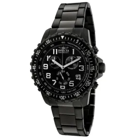 Invicta 1328 Men's Specialty Black Dial Gunmetal IP Steel Bracelet Chronograph Watch