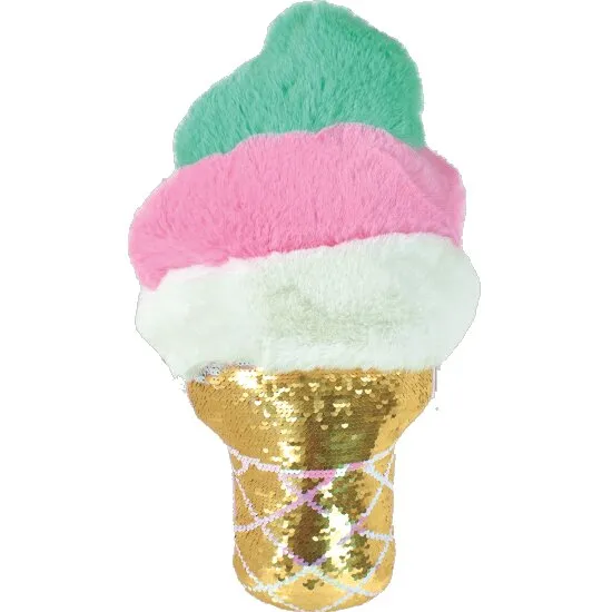Iscream Swirl Ice Cream Cone Reversible Sequin Pillow