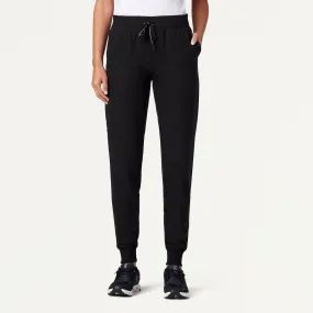 Jaanuu Women's Silex Slim Knit-Waist Scrub Jogger - Black