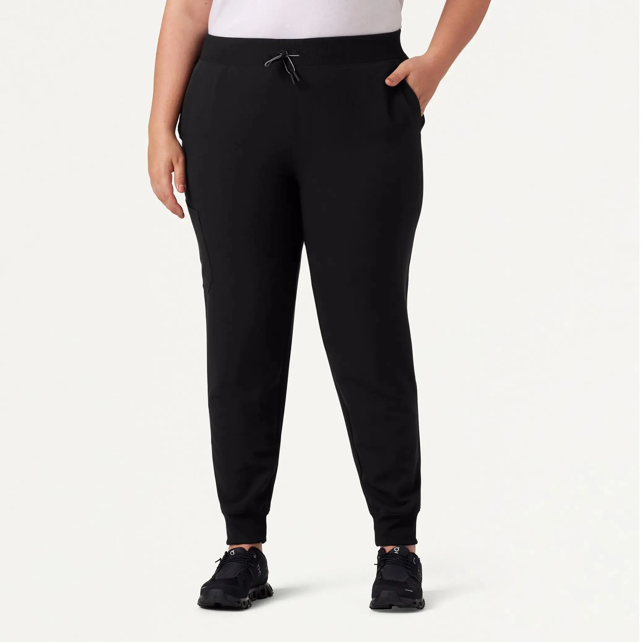 Jaanuu Women's Silex Slim Knit-Waist Scrub Jogger - Black