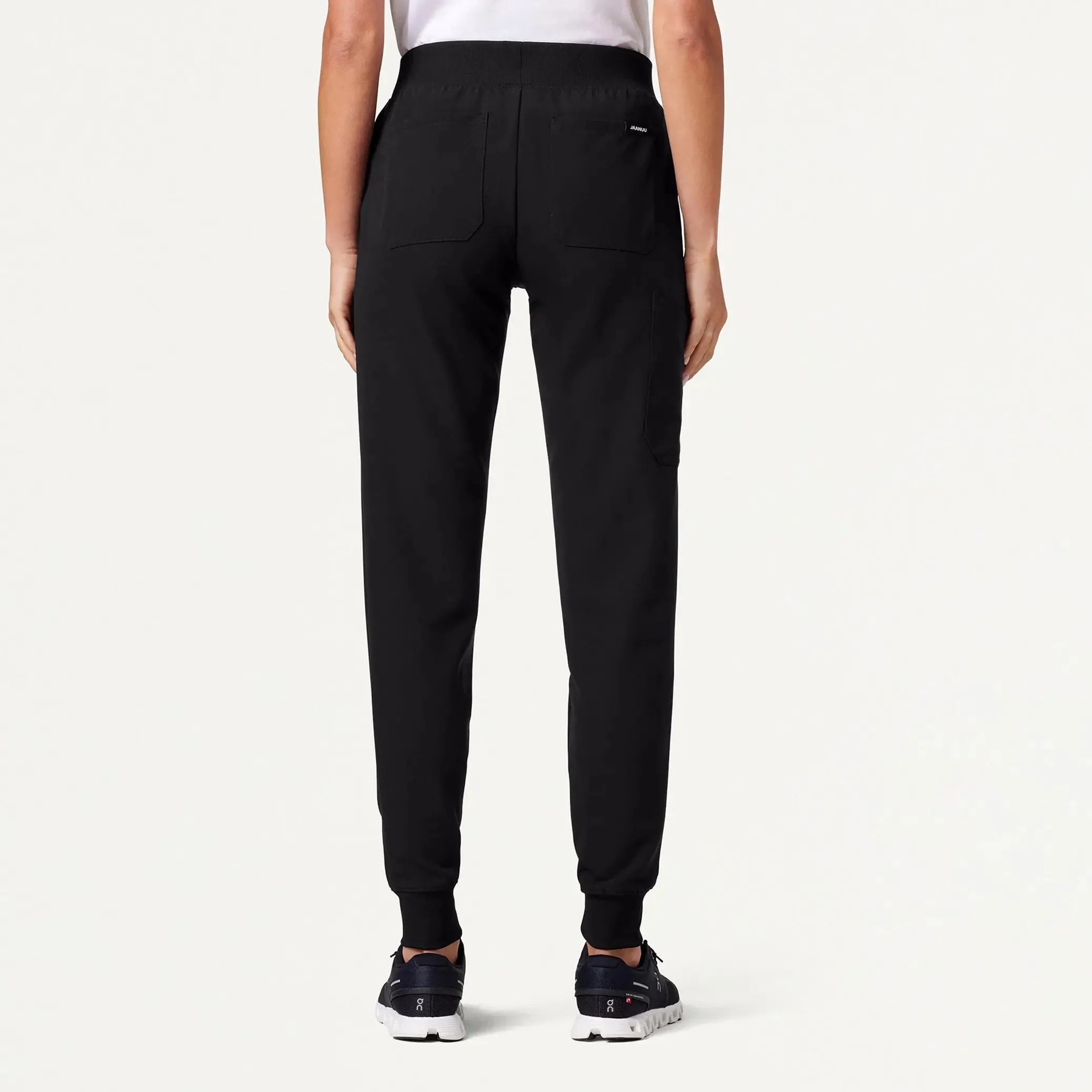 Jaanuu Women's Silex Slim Knit-Waist Scrub Jogger - Black