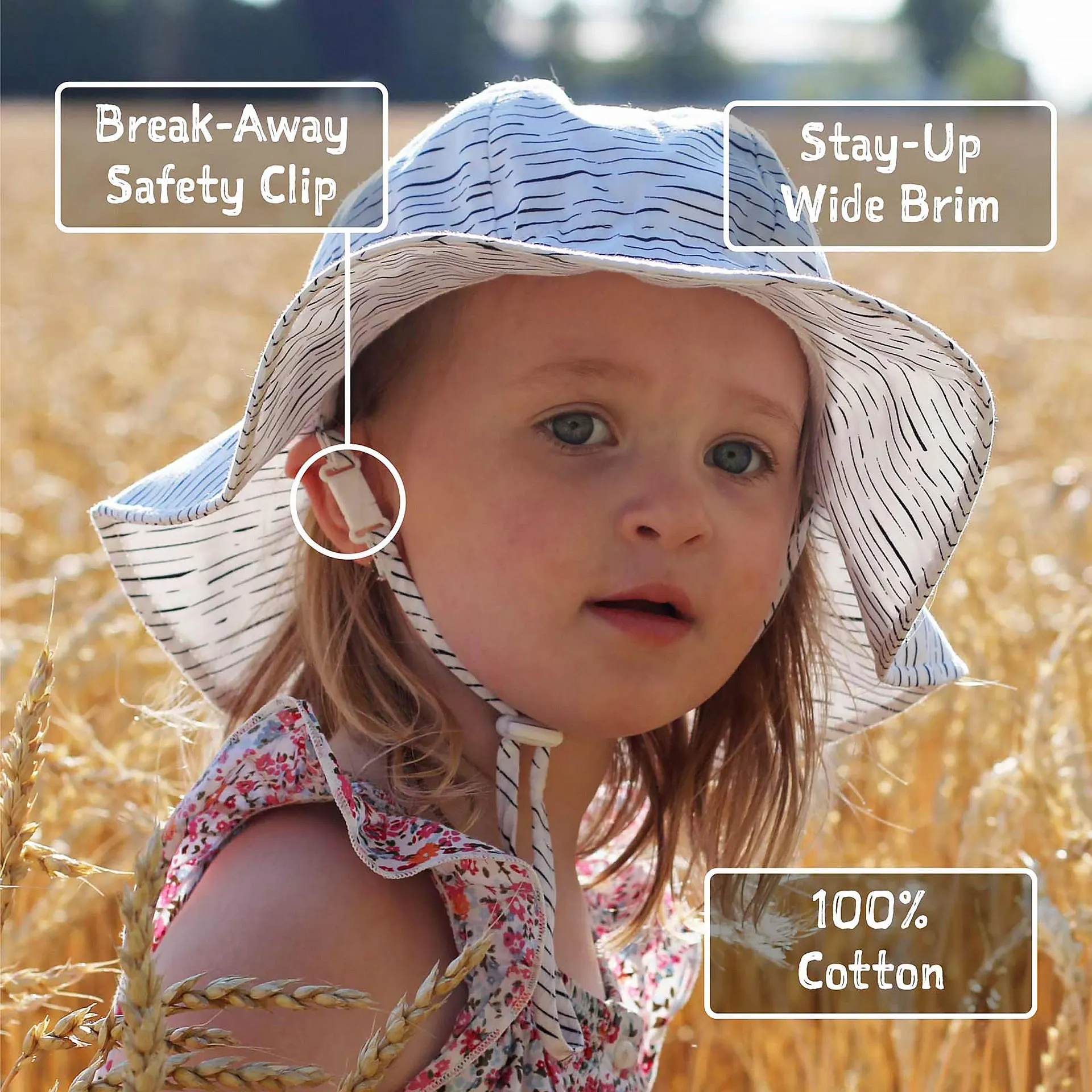 Jan & Jul Gro-with-me Bucket Hat White Eyelet : Sizes S to XL