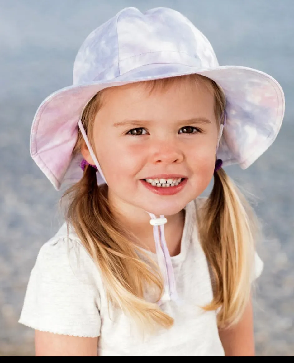 Jan & Jul Gro-with-me Cotton Floppy Hat in Cotton Candy Tie-Dye: Sizes S to XL