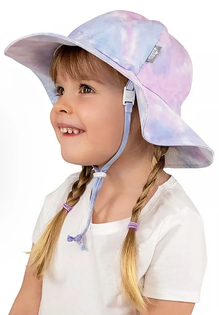 Jan & Jul Gro-with-me Cotton Floppy Hat in Cotton Candy Tie-Dye: Sizes S to XL