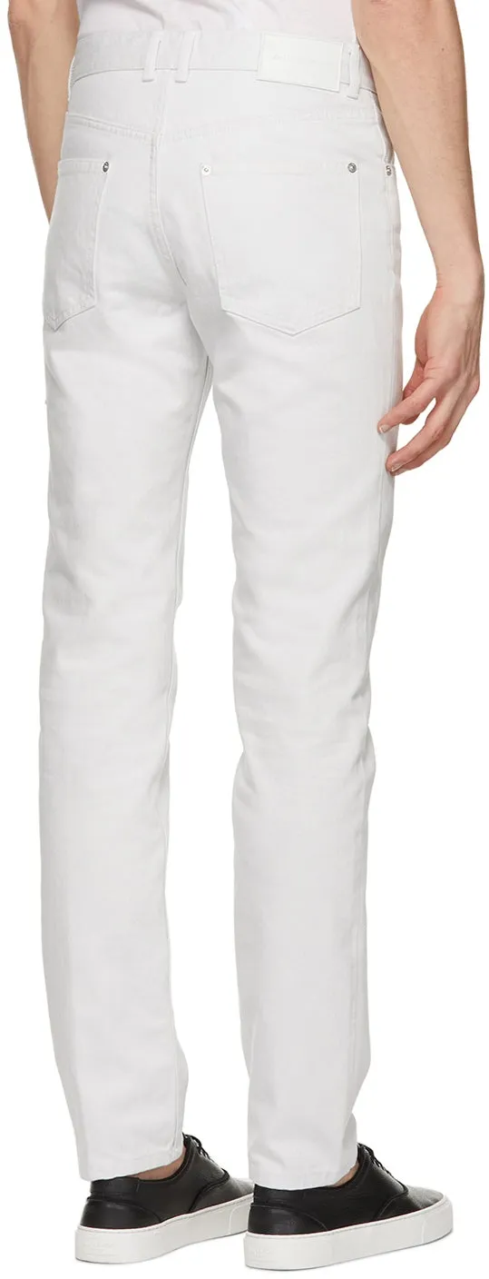Johnlawrencesullivan White Five-Pocket Piercing Jeans