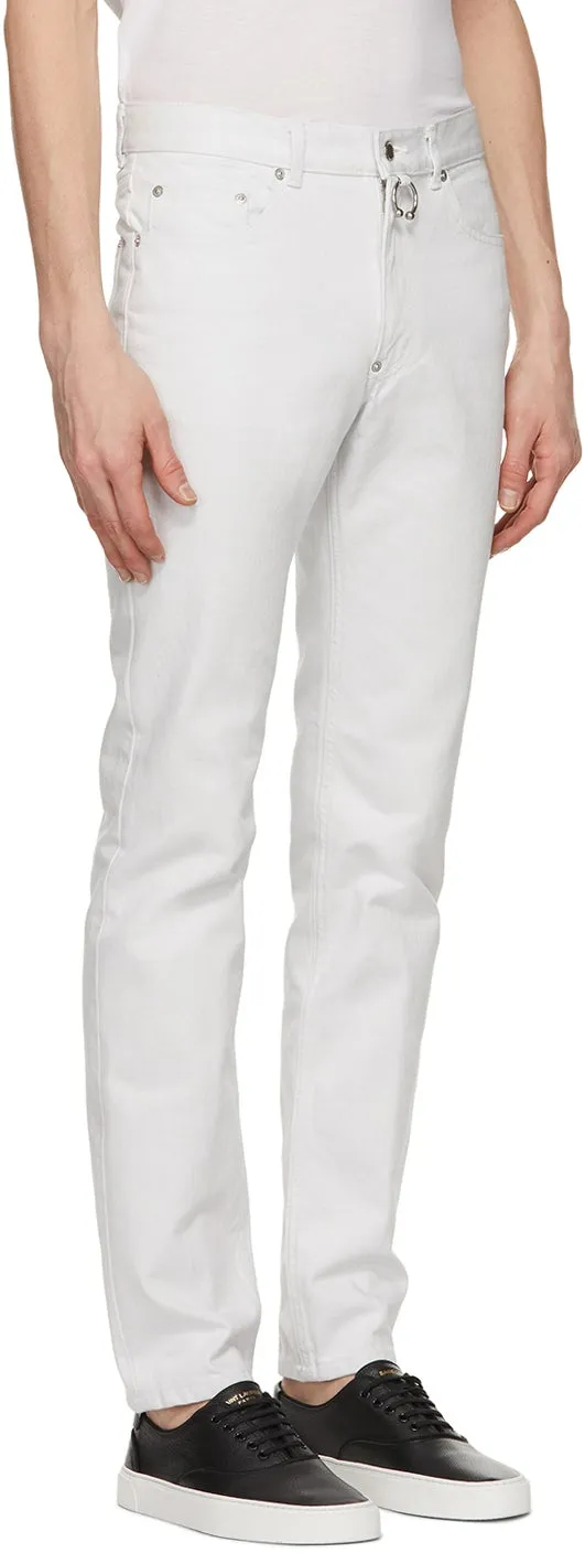 Johnlawrencesullivan White Five-Pocket Piercing Jeans