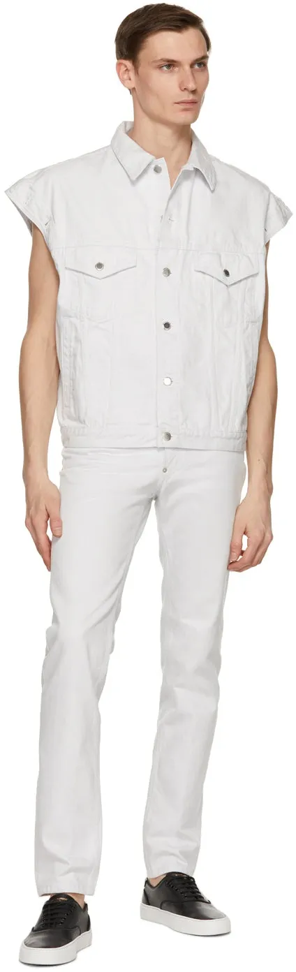 Johnlawrencesullivan White Five-Pocket Piercing Jeans