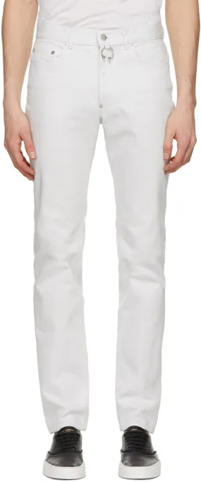 Johnlawrencesullivan White Five-Pocket Piercing Jeans