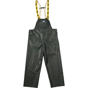 Journeyman Chemical Resistant Rain Bib Pants, 2X-Large, Green, Polyester/PVC