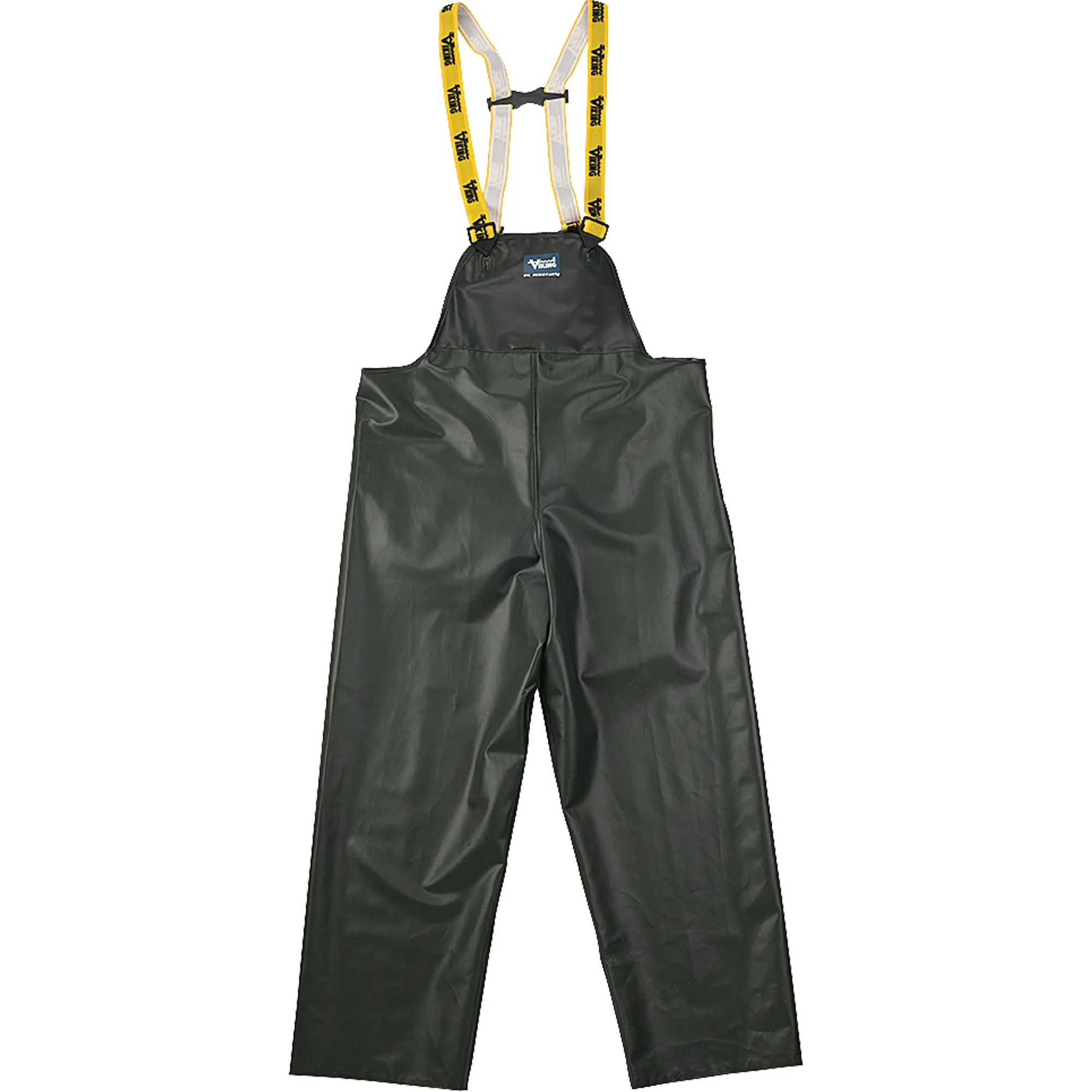 Journeyman Chemical Resistant Rain Bib Pants, 2X-Large, Green, Polyester/PVC