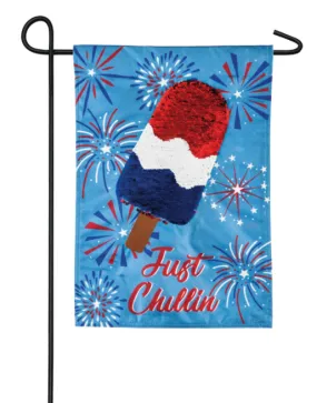 Just Chillin' Reversible Popsicle Garden Linen Flag