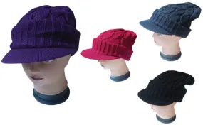 knit slub beanie hats w/ brim Case of 144
