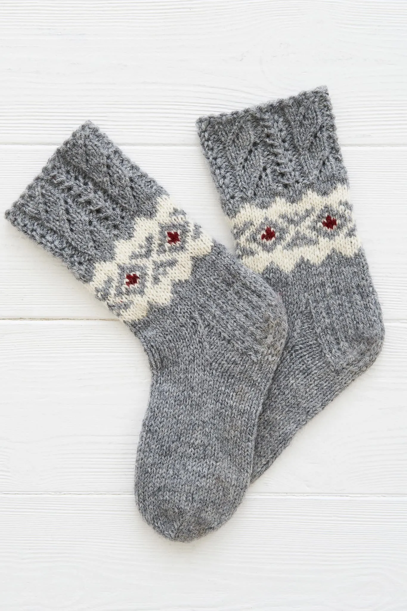Knitted sheep-wool socks