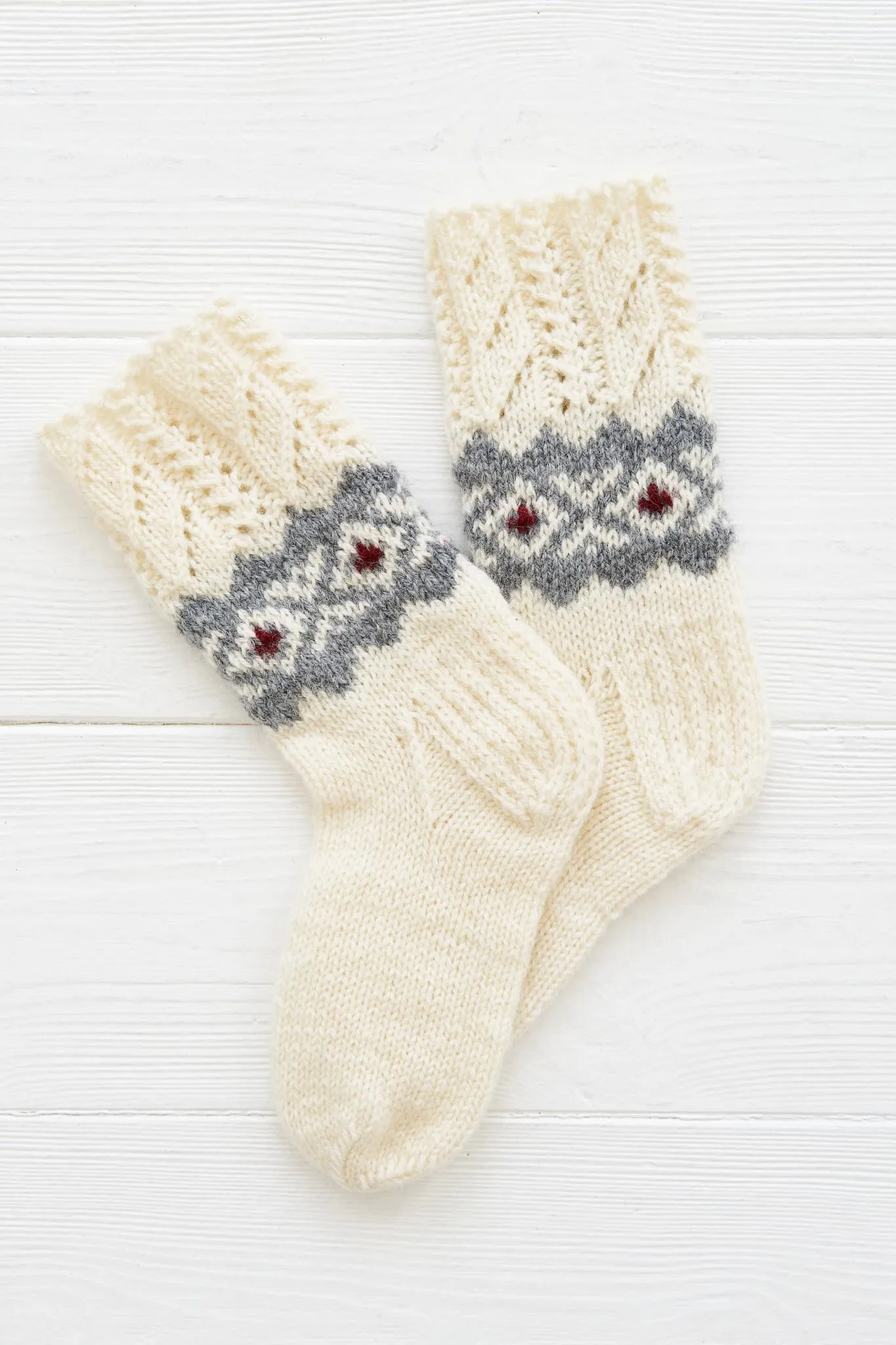 Knitted sheep-wool socks