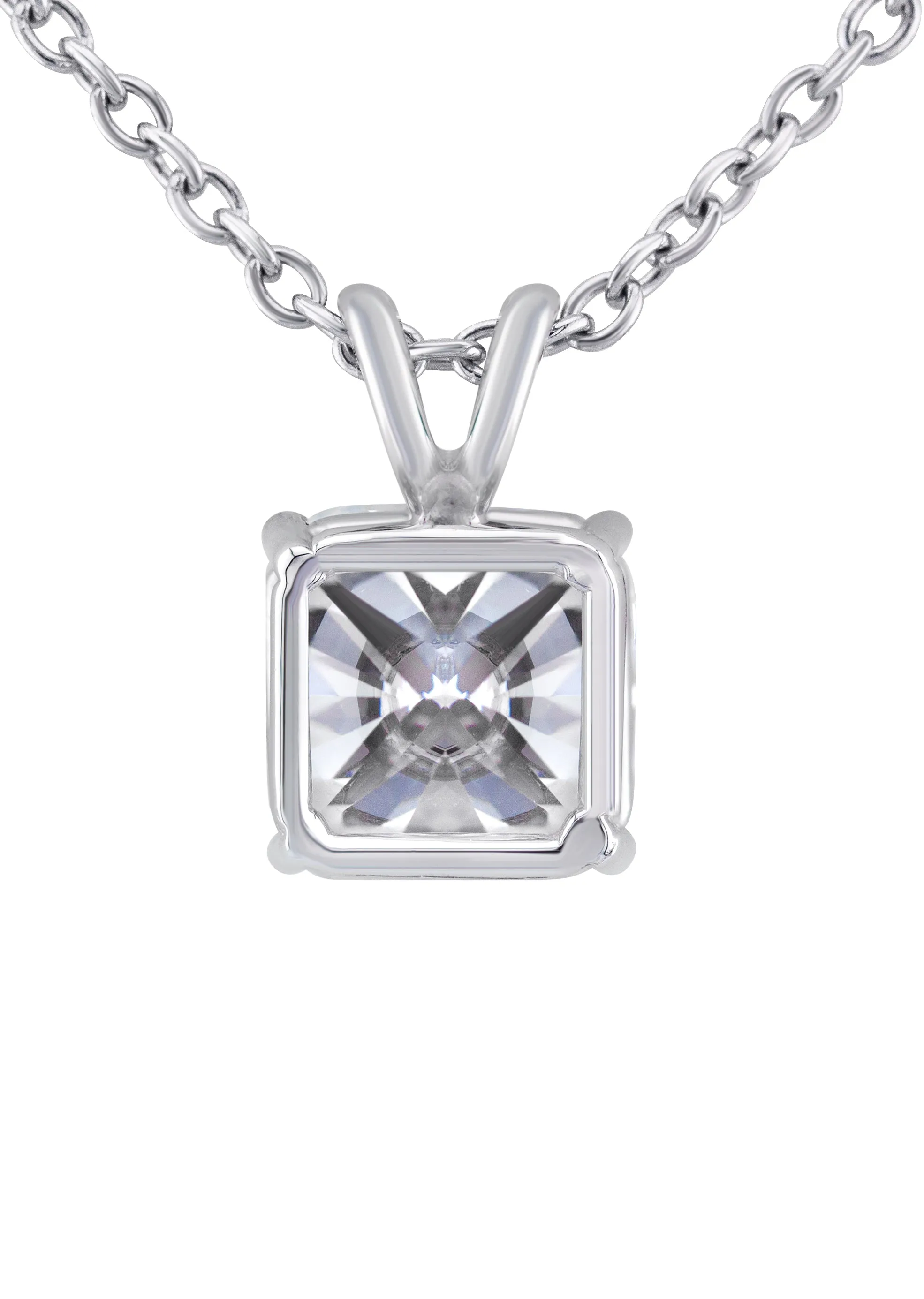 Lab Grown Cushion Diamond Solitaire Pendant /  Necklace