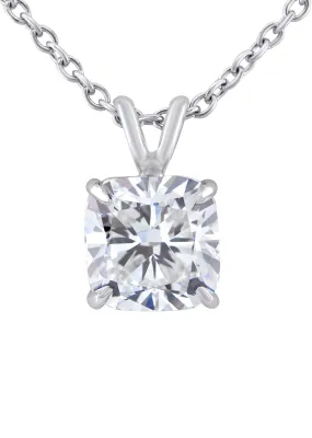 Lab Grown Cushion Diamond Solitaire Pendant /  Necklace