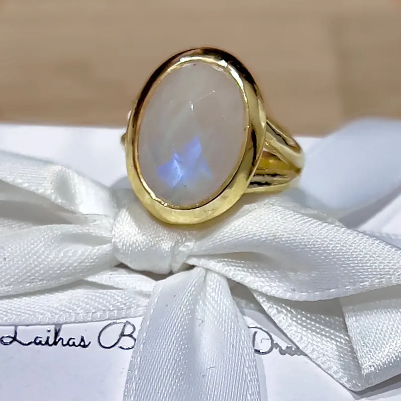 Laihas Iridescent Gold Moonstone Ring