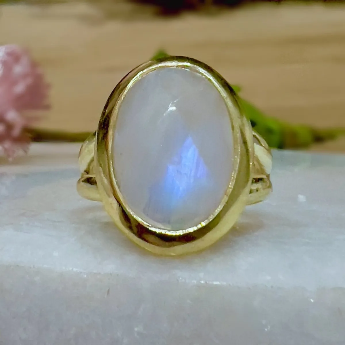 Laihas Iridescent Gold Moonstone Ring