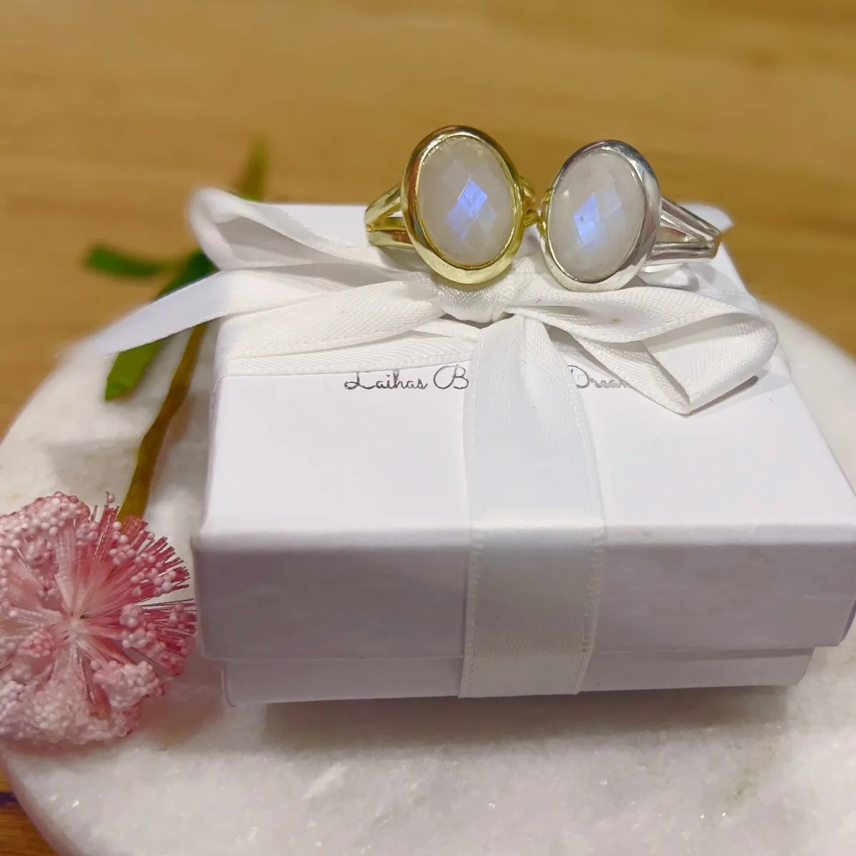 Laihas Iridescent Gold Moonstone Ring