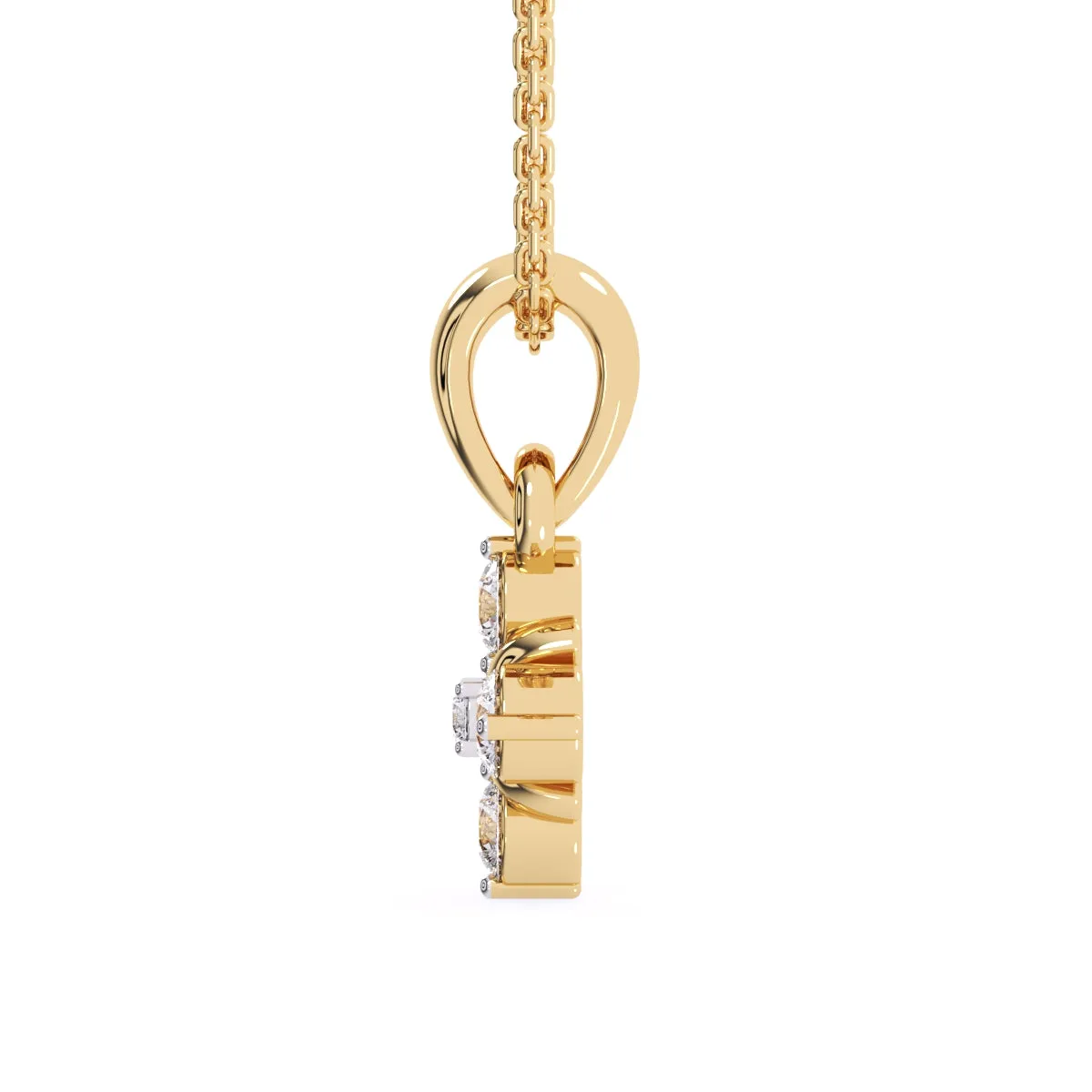 Latest Square Style Diamond Pendant In Rose Gold