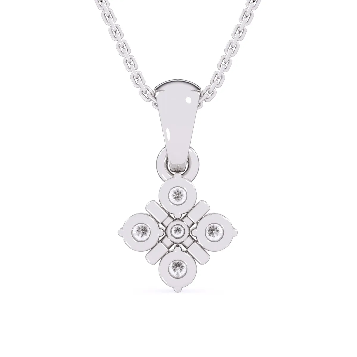 Latest Square Style Diamond Pendant In Rose Gold