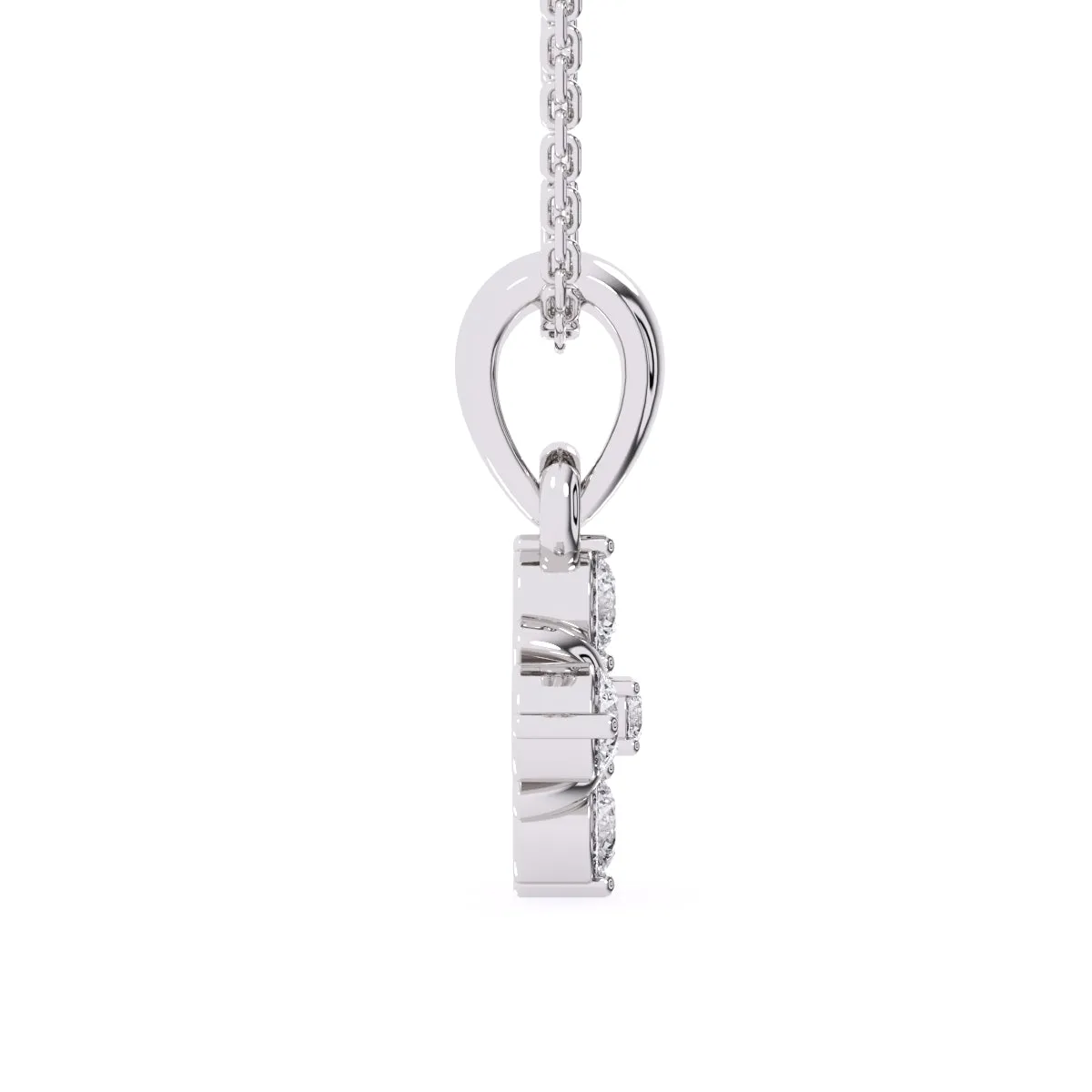Latest Square Style Diamond Pendant In Rose Gold