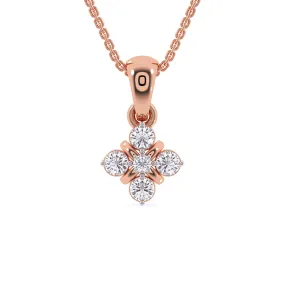 Latest Square Style Diamond Pendant In Rose Gold